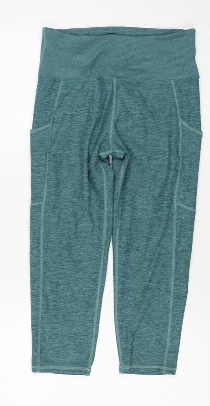 Kirkland Signature Women Green L Athletic Stretch Leggings Gym Yoga