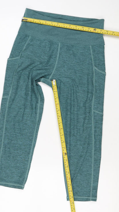 Kirkland Signature Women Green L Athletic Stretch Leggings Gym Yoga