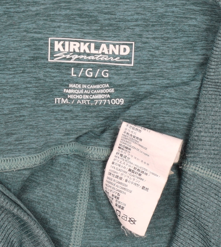 Kirkland Signature Women Green L Athletic Stretch Leggings Gym Yoga