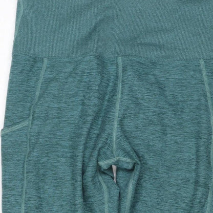 Kirkland Signature Women Green L Athletic Stretch Leggings Gym Yoga