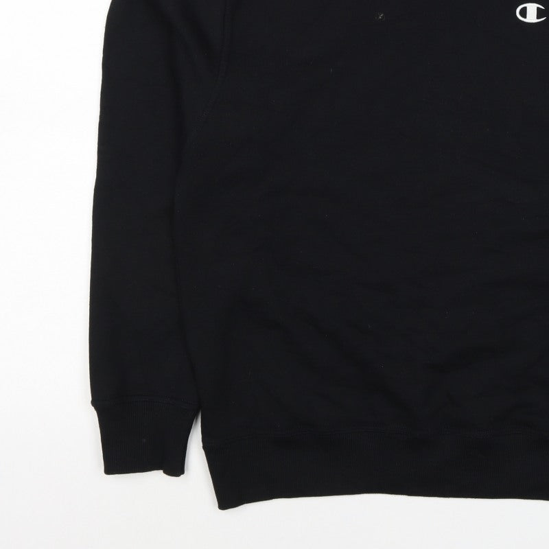 Champion Men’s Black M Logo Crew Neck Pullover Sweatshirt