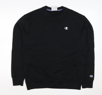 Champion Men’s Black M Logo Crew Neck Pullover Sweatshirt