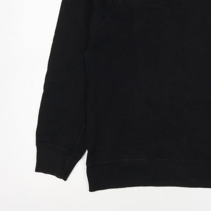 UNIQLO Men Black M Crew Neck Pullover Cotton Sweatshirt Classic