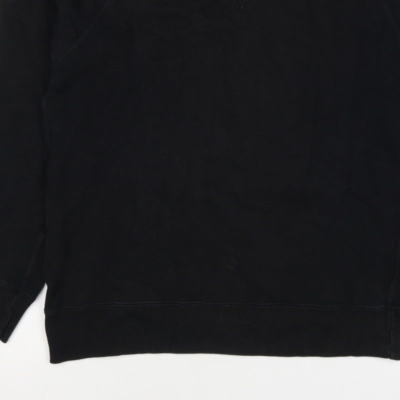 UNIQLO Men Black M Crew Neck Pullover Cotton Sweatshirt Classic