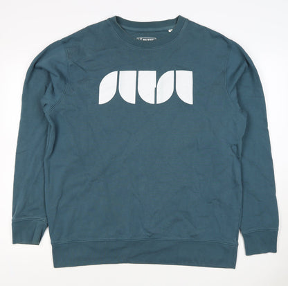 Sutsu Men’s Green XL Logo Graphic Print Crew Neck Pullover Sweatshirt