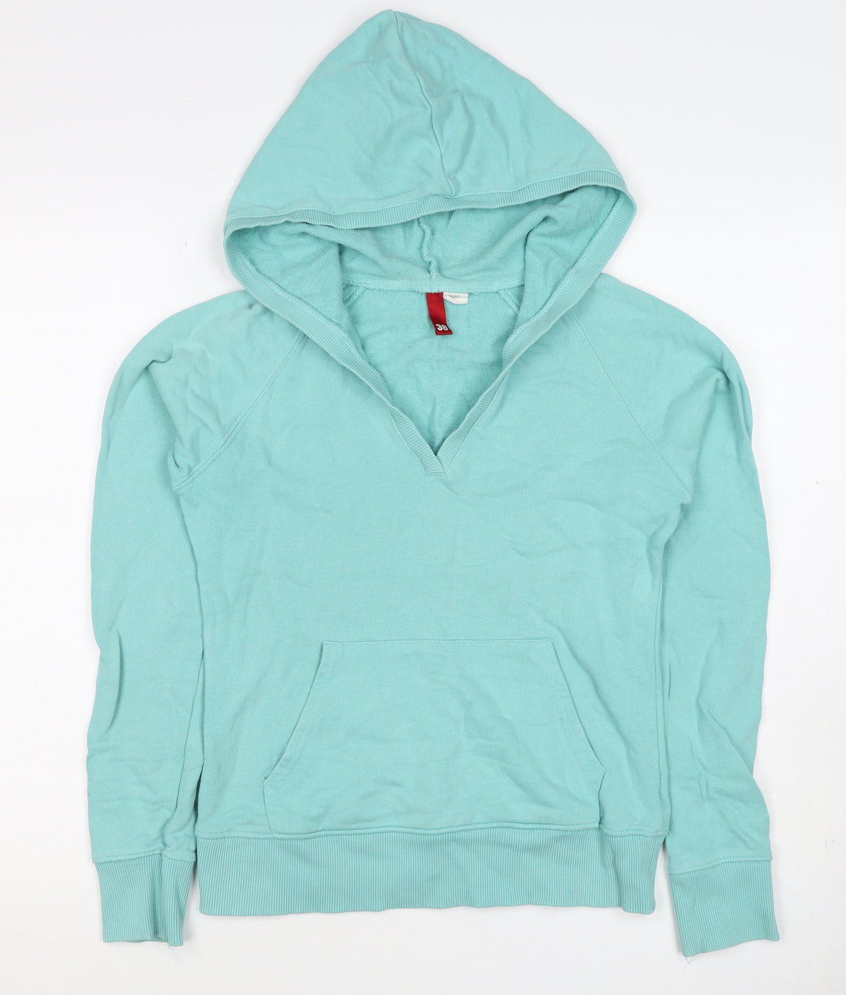 H&M Divided Women’s Blue UK 10 Pullover Hoodie V-Neck Kangaroo Pocket