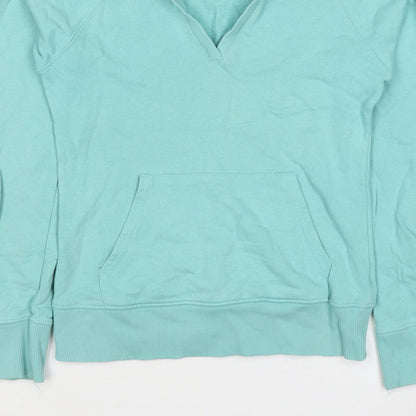 H&M Divided Women’s Blue UK 10 Pullover Hoodie V-Neck Kangaroo Pocket