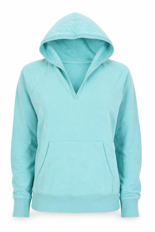 H&M Divided Women’s Blue UK 10 Pullover Hoodie V-Neck Kangaroo Pocket