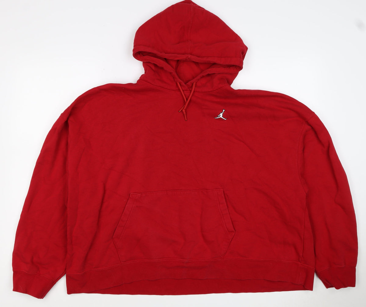 Jordan Unisex Adults Red 2XL Pullover Hoodie Logo Fleece
