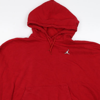 Jordan Unisex Adults Red 2XL Pullover Hoodie Logo Fleece