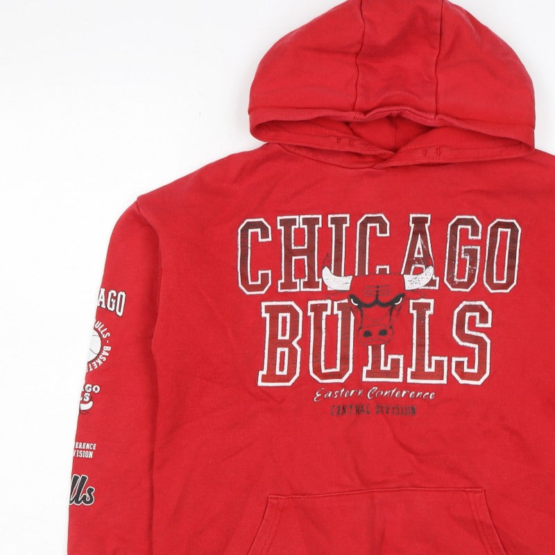 Knox Boys Red 12 Years Chicago Bulls NBA Graphic Pullover Hoodie