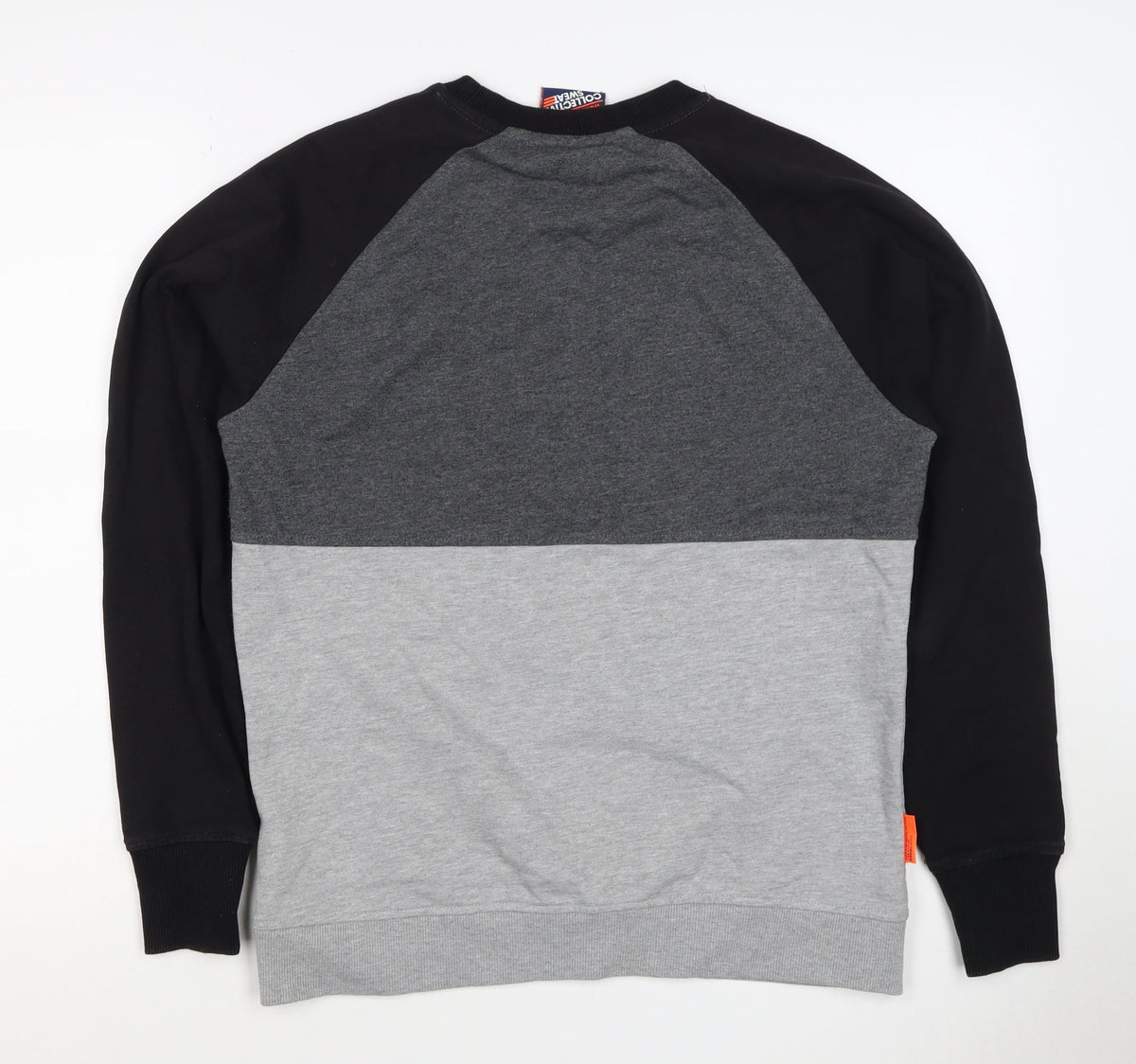 Superdry Men’s Grey Black M Colour Block Crew Neck Logo Sweatshirt