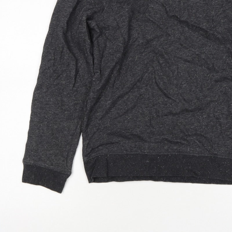 H&M Men’s Black Marl M Crew Neck Pullover Sweatshirt Cotton Blend