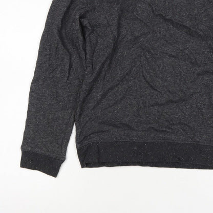 H&M Men’s Black Marl M Crew Neck Pullover Sweatshirt Cotton Blend