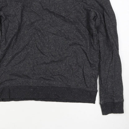 H&M Men’s Black Marl M Crew Neck Pullover Sweatshirt Cotton Blend