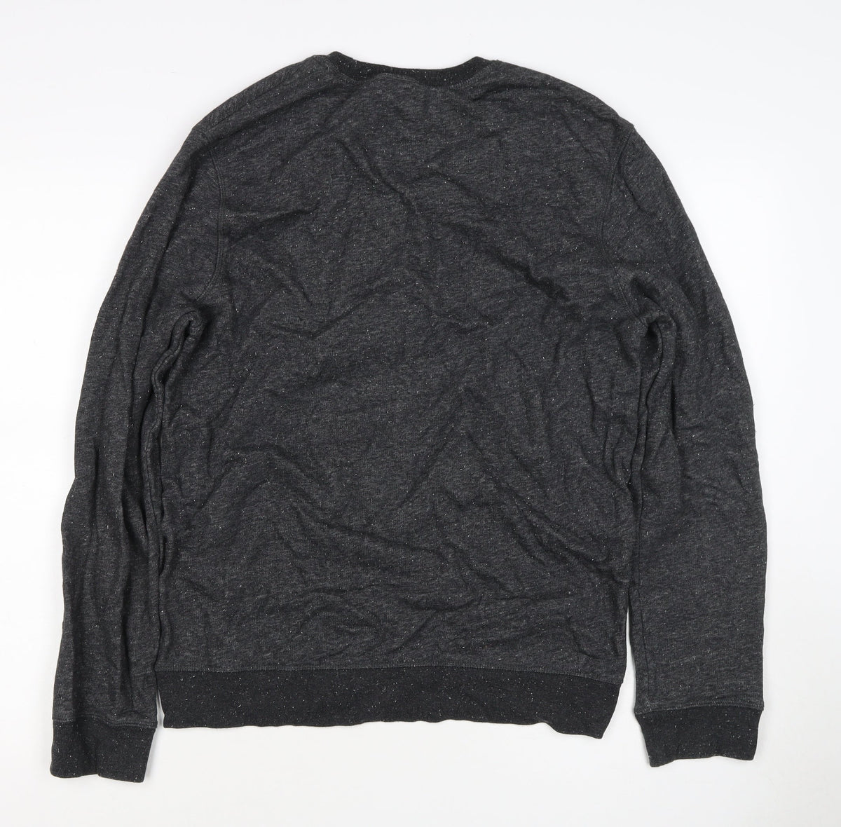 H&M Men’s Black Marl M Crew Neck Pullover Sweatshirt Cotton Blend
