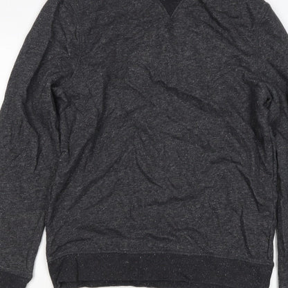 H&M Men’s Black Marl M Crew Neck Pullover Sweatshirt Cotton Blend