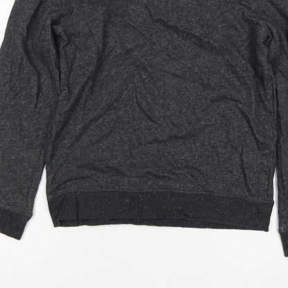 H&M Men’s Black Marl M Crew Neck Pullover Sweatshirt Cotton Blend