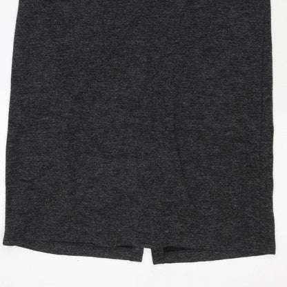 Adrianne Vittadini Women Grey Size S Knit Button Back Jumper Dress
