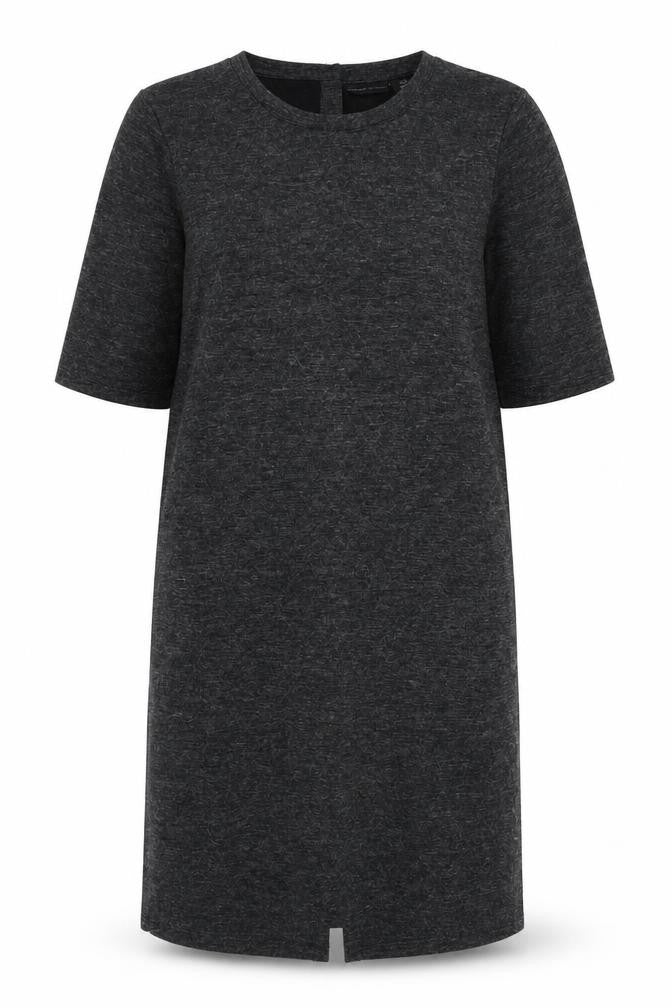 Adrianne Vittadini Women Grey Size S Knit Button Back Jumper Dress