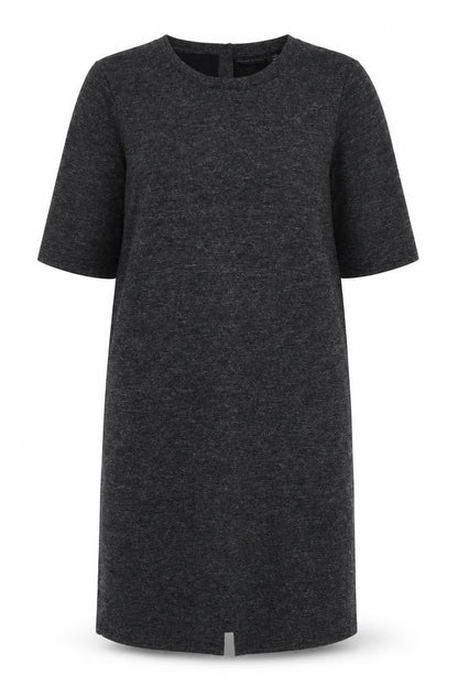 Adrianne Vittadini Women Grey Size S Knit Button Back Jumper Dress