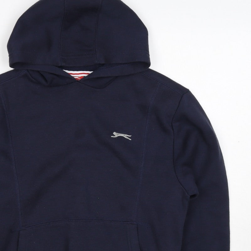 Slazenger Boys Blue 11-12 Years Pullover Hoodie Logo Fleece