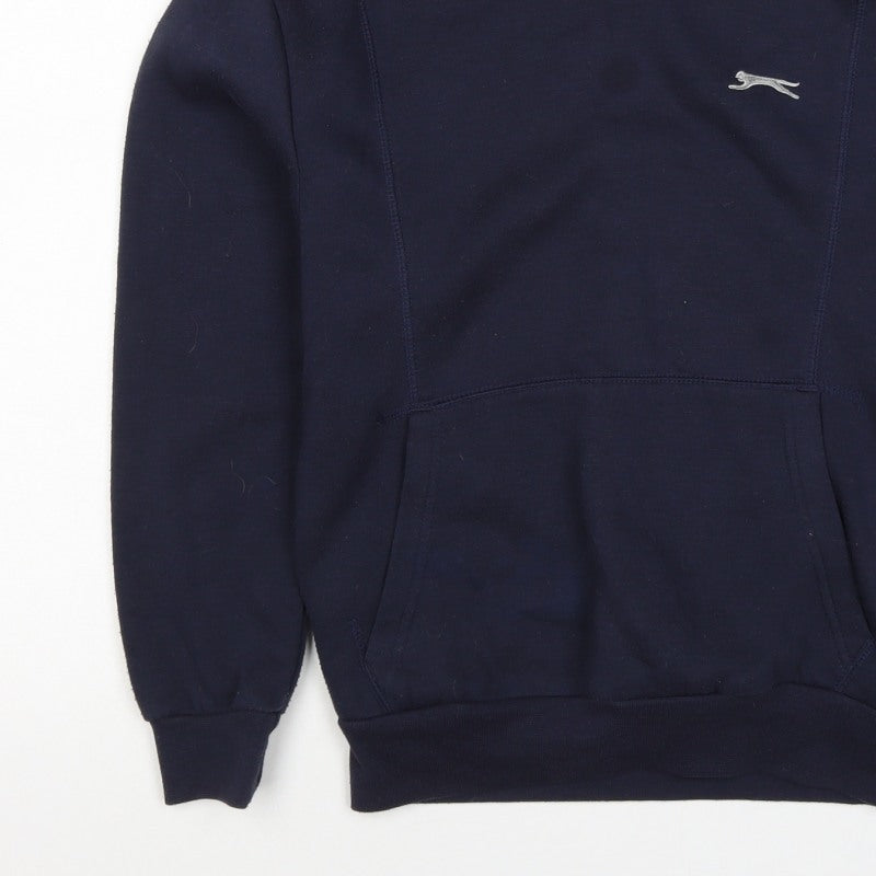 Slazenger Boys Blue 11-12 Years Pullover Hoodie Logo Fleece