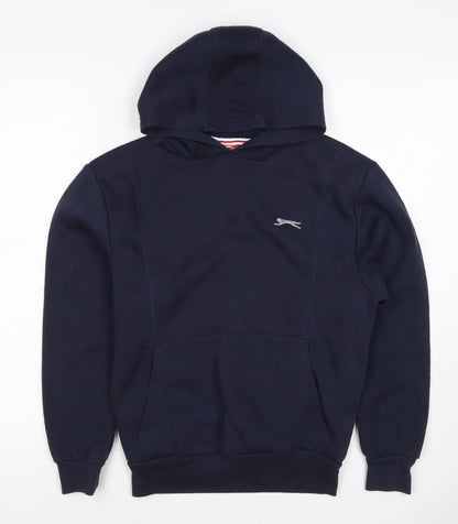 Slazenger Boys Blue 11-12 Years Pullover Hoodie Logo Fleece