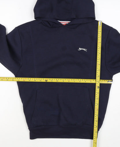 Slazenger Boys Blue 11-12 Years Pullover Hoodie Logo Fleece
