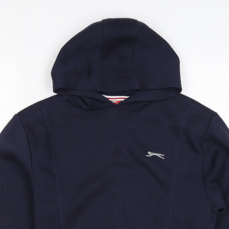 Slazenger Boys Blue 11-12 Years Pullover Hoodie Logo Fleece