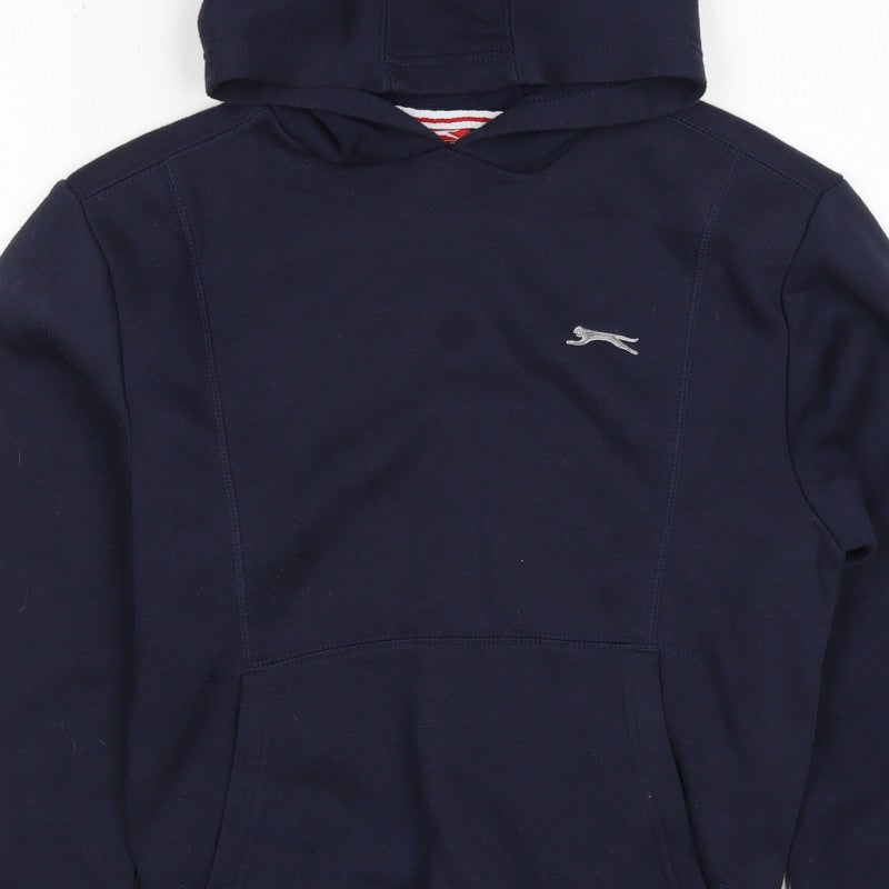 Slazenger Boys Blue 11-12 Years Pullover Hoodie Logo Fleece