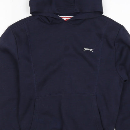Slazenger Boys Blue 11-12 Years Pullover Hoodie Logo Fleece