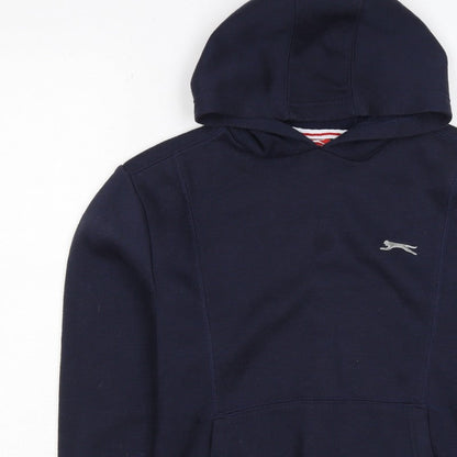 Slazenger Boys Blue 11-12 Years Pullover Hoodie Logo Fleece