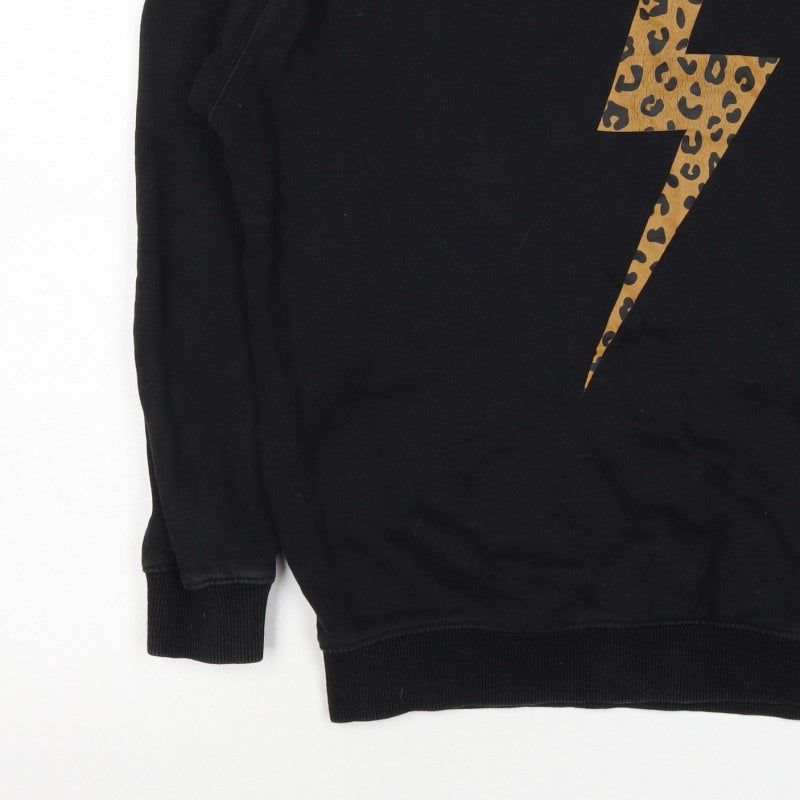 Sugarhill Brighton Women Black UK 12 Pullover Leopard Lightning Sweatshirt