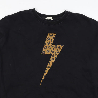 Sugarhill Brighton Women Black UK 12 Pullover Leopard Lightning Sweatshirt