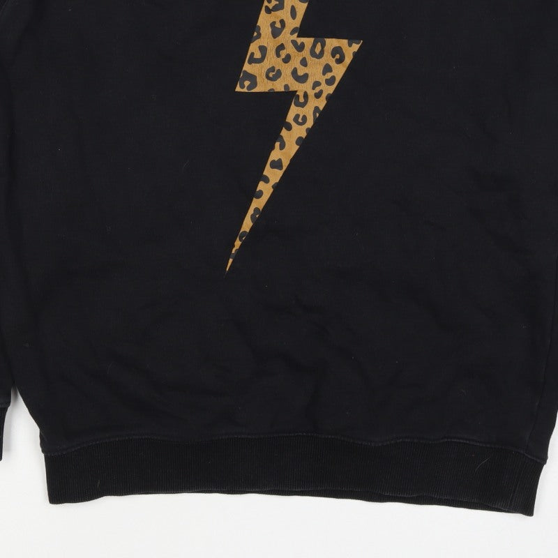 Sugarhill Brighton Women Black UK 12 Pullover Leopard Lightning Sweatshirt