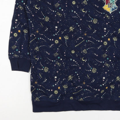 M&S Girls Blue Harry Potter Hogwarts Crest Pullover Sweatshirt 7 Years