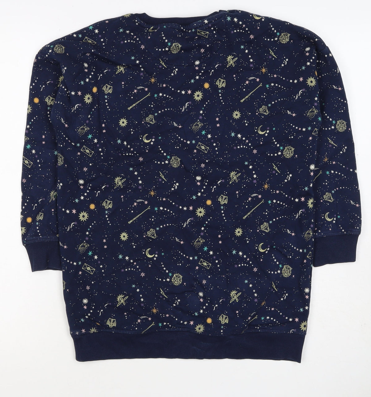 M&S Girls Blue Harry Potter Hogwarts Crest Pullover Sweatshirt 7 Years
