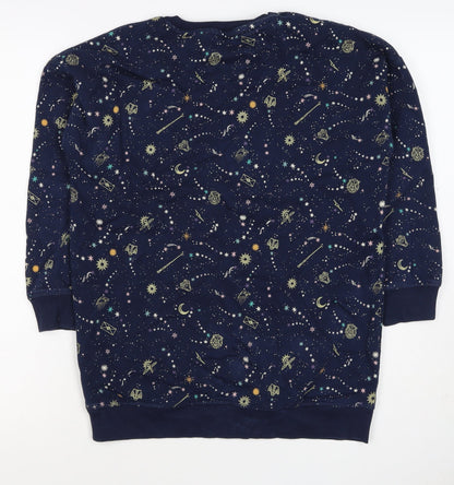 M&S Girls Blue Harry Potter Hogwarts Crest Pullover Sweatshirt 7 Years