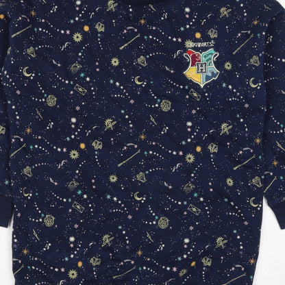 M&S Girls Blue Harry Potter Hogwarts Crest Pullover Sweatshirt 7 Years