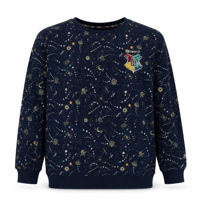 M&S Girls Blue Harry Potter Hogwarts Crest Pullover Sweatshirt 7 Years
