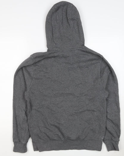 Nike Men’s Grey Small Pullover Hoodie Logo Fleece Drawstring