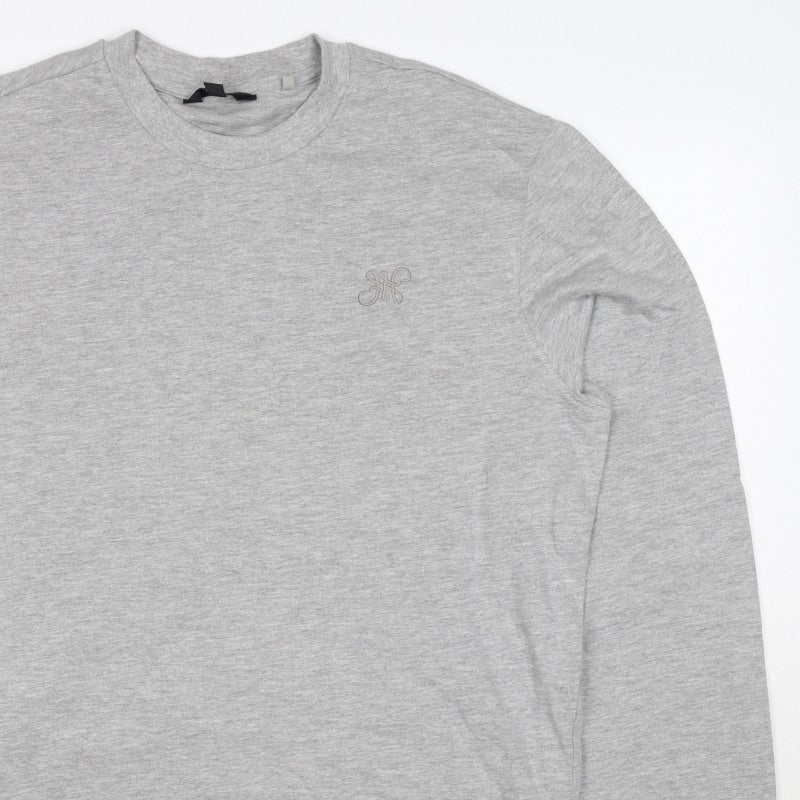 Next Men's Grey M Regular Fit Embroidered Logo Crew Neck Sweatshirt