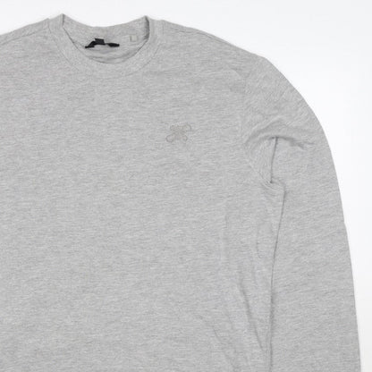 Next Men's Grey M Regular Fit Embroidered Logo Crew Neck Sweatshirt