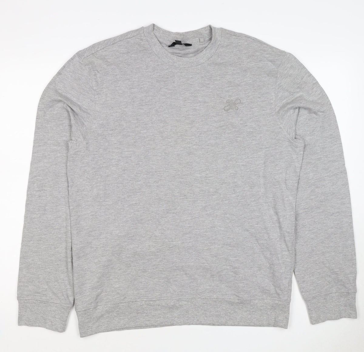 Next Men's Grey M Regular Fit Embroidered Logo Crew Neck Sweatshirt