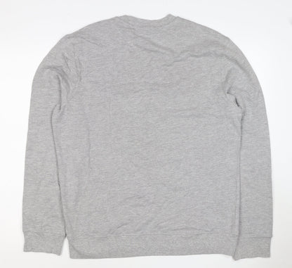 Next Men's Grey M Regular Fit Embroidered Logo Crew Neck Sweatshirt