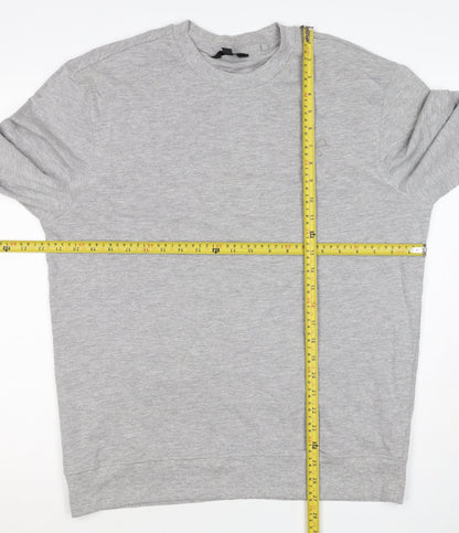 Next Men's Grey M Regular Fit Embroidered Logo Crew Neck Sweatshirt