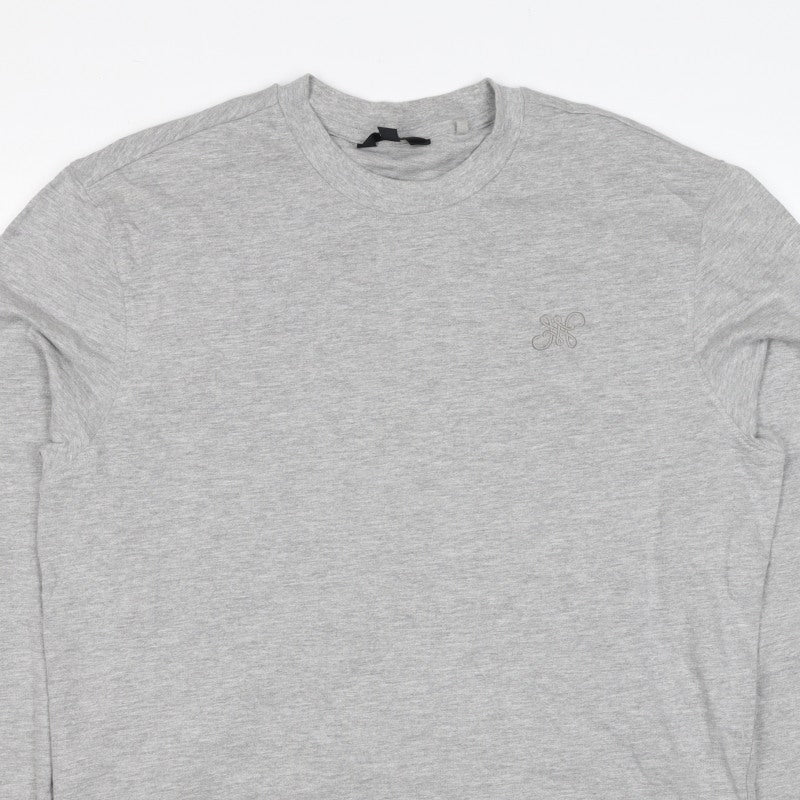 Next Men's Grey M Regular Fit Embroidered Logo Crew Neck Sweatshirt