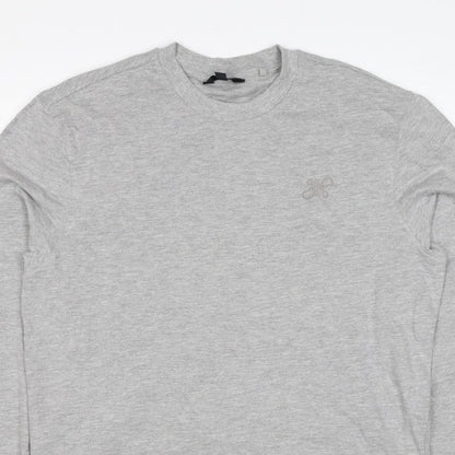 Next Men's Grey M Regular Fit Embroidered Logo Crew Neck Sweatshirt