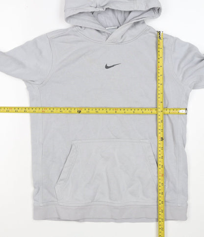 Nike Boys Grey 12-13 Years Pullover Hoodie Logo Pocket 20/21